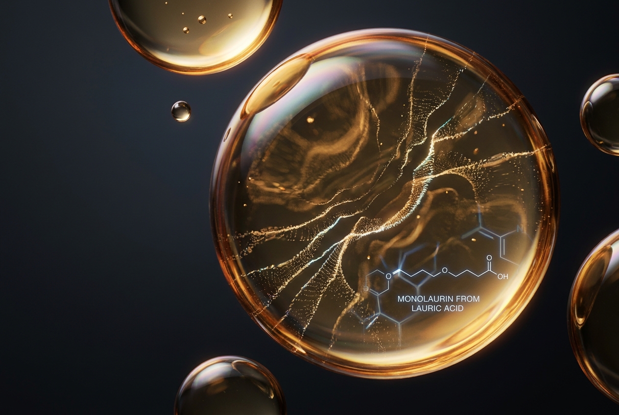 Imagen macro de disrupción lipídica en aceite